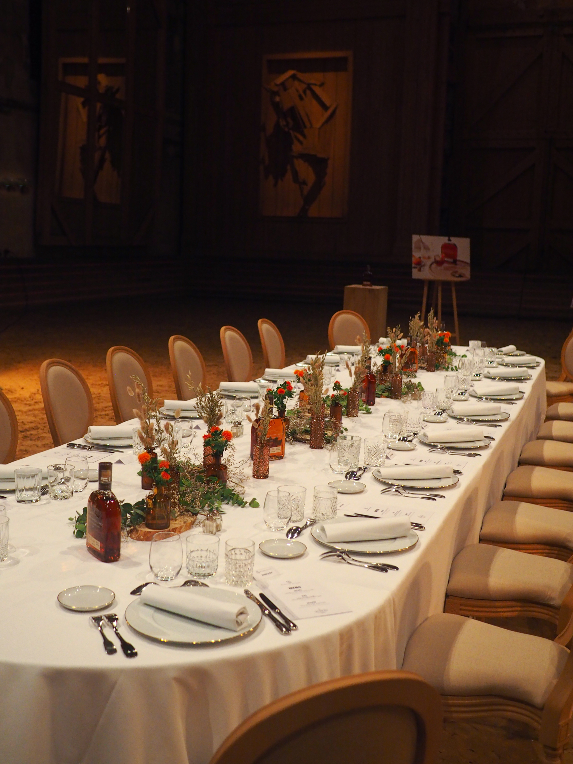 décoration dîner salle historique à l'académie équestre de Versailles - le Manège